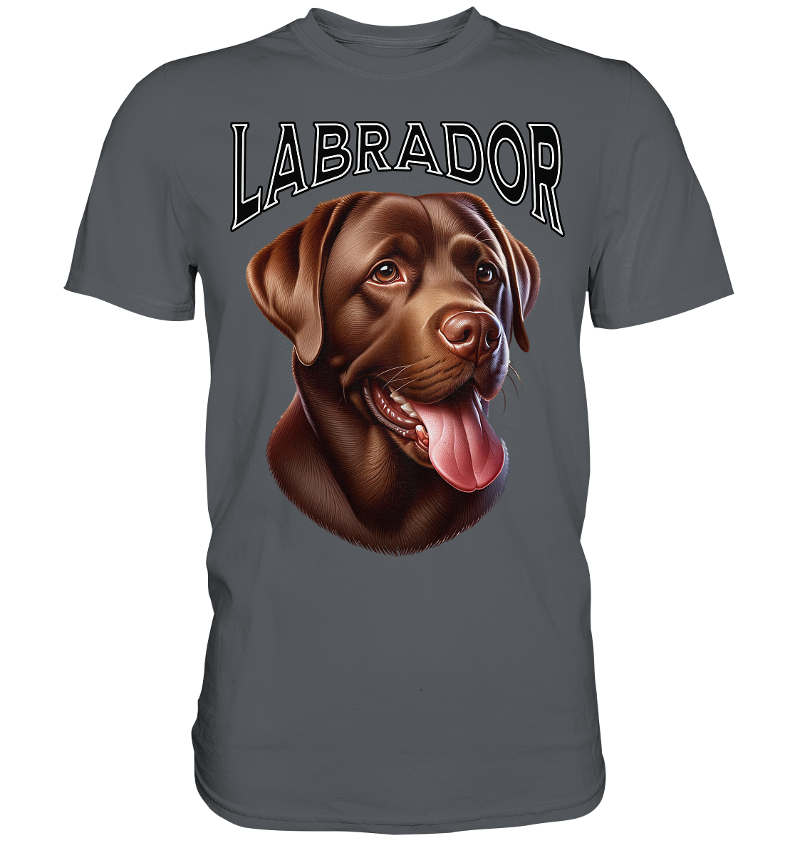 Labrador, braun, Kopf und Schriftzug - Premium Shirt