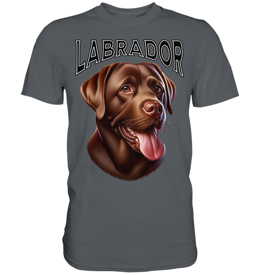 Labrador, braun, Kopf und Schriftzug - Premium Shirt