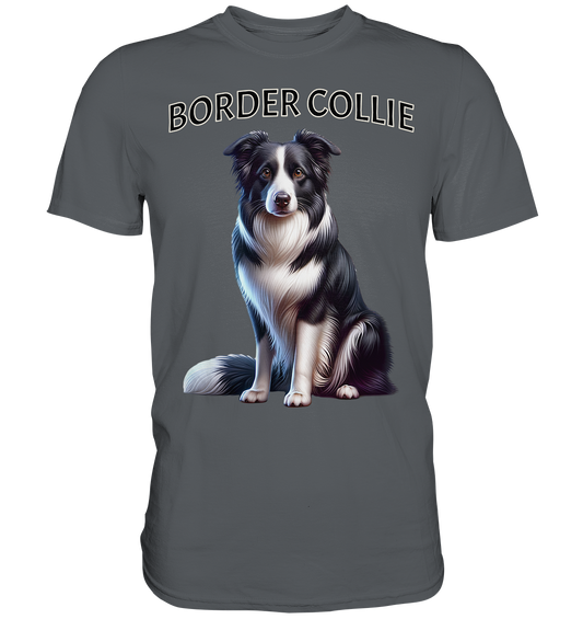 Border Collie, sitzend - Premium Shirt