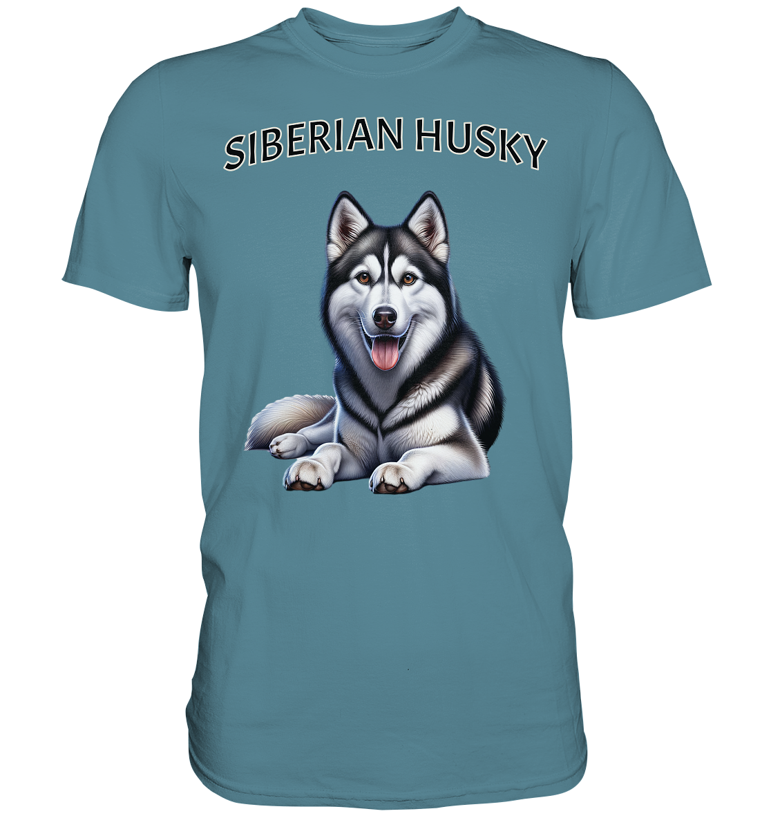 Siberian Husky, liegend - Premium Shirt