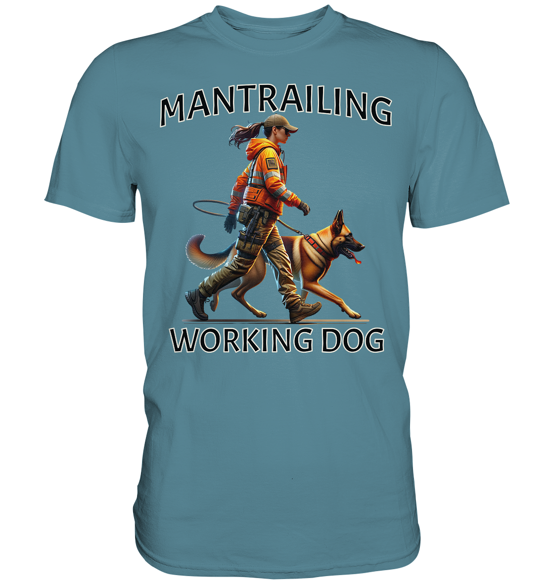 Mantrailing Malinois mit Frau - Premium Shirt