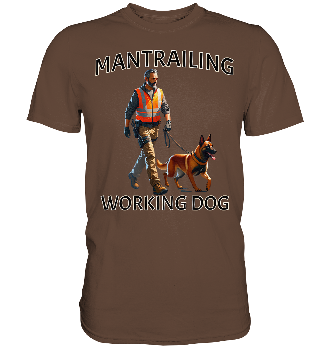 Mantrailing, Mann mit Malinois - Premium Shirt