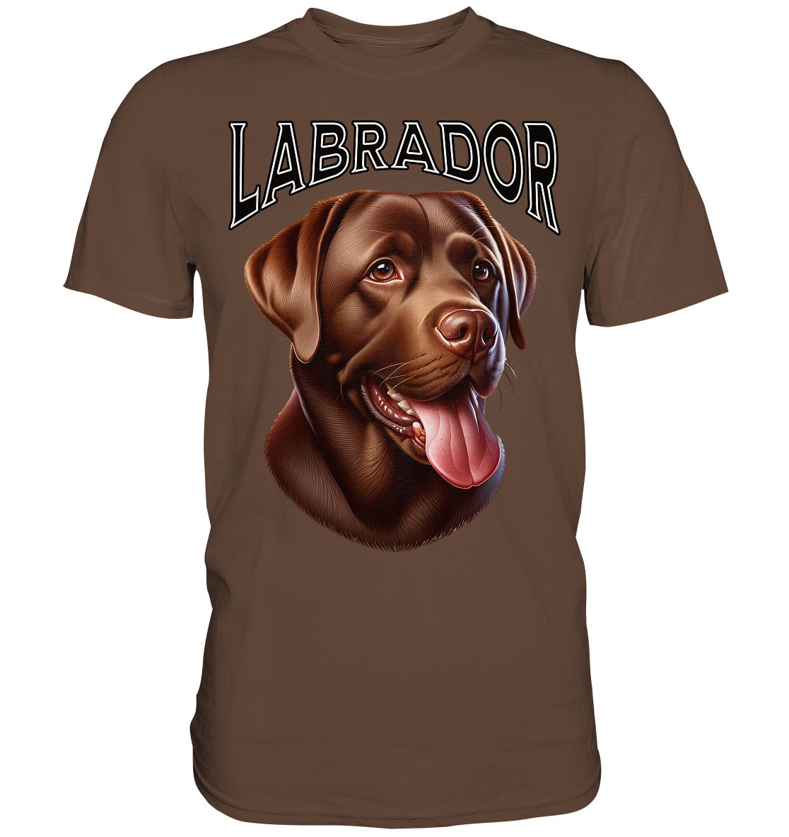 Labrador, braun, Kopf und Schriftzug - Premium Shirt