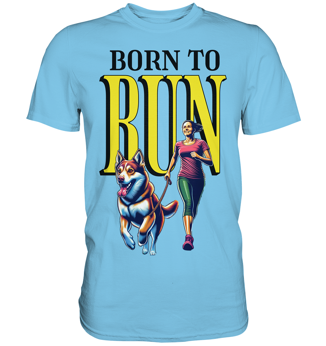 BORN TO RUN Laufen mit Hund - Premium Shirt