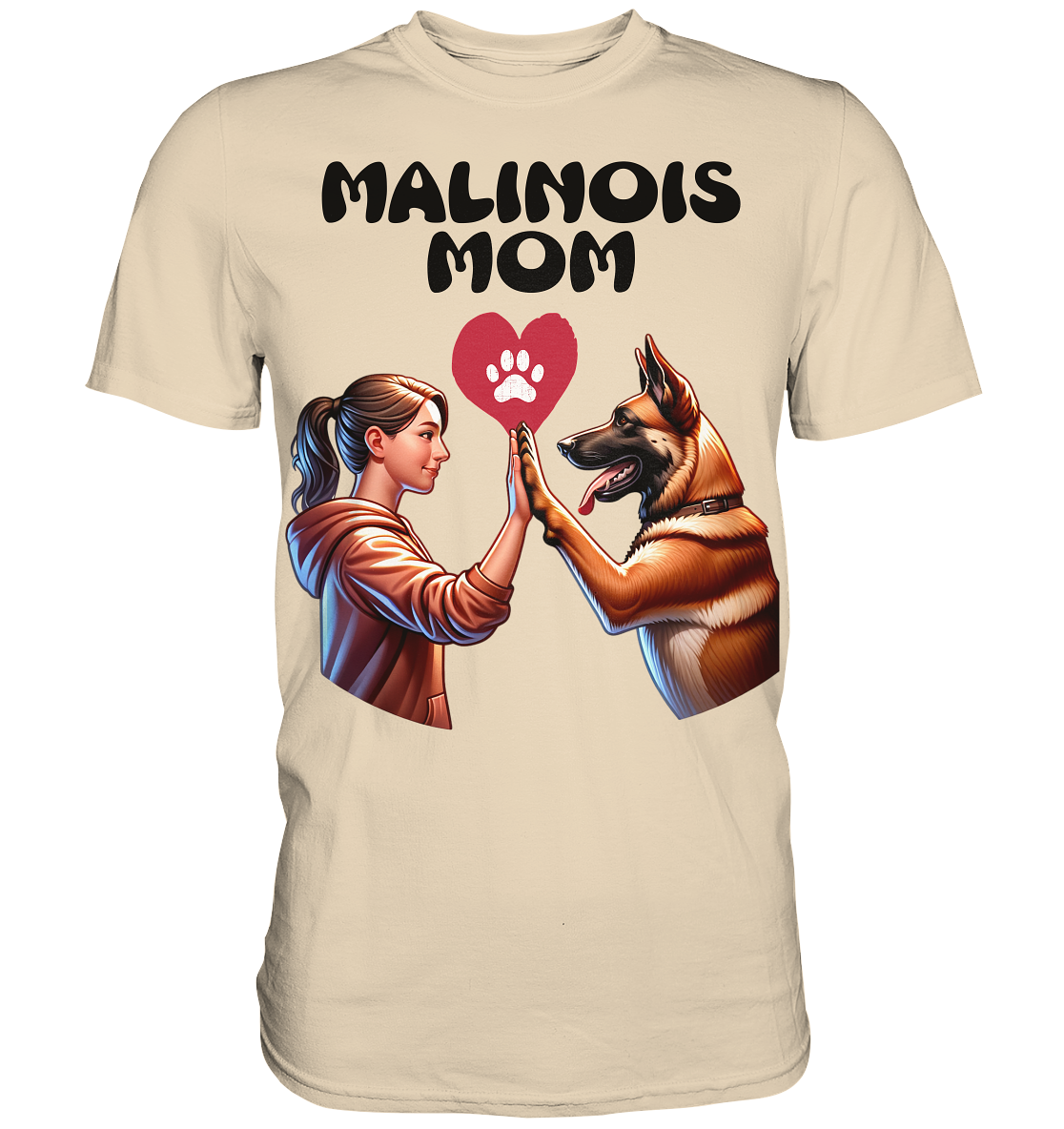 Malinois Mom mit Herz - Premium Shirt