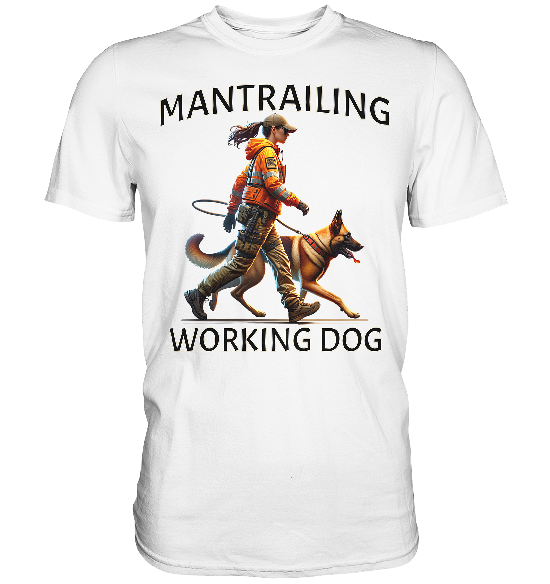 Mantrailing Malinois mit Frau - Premium Shirt