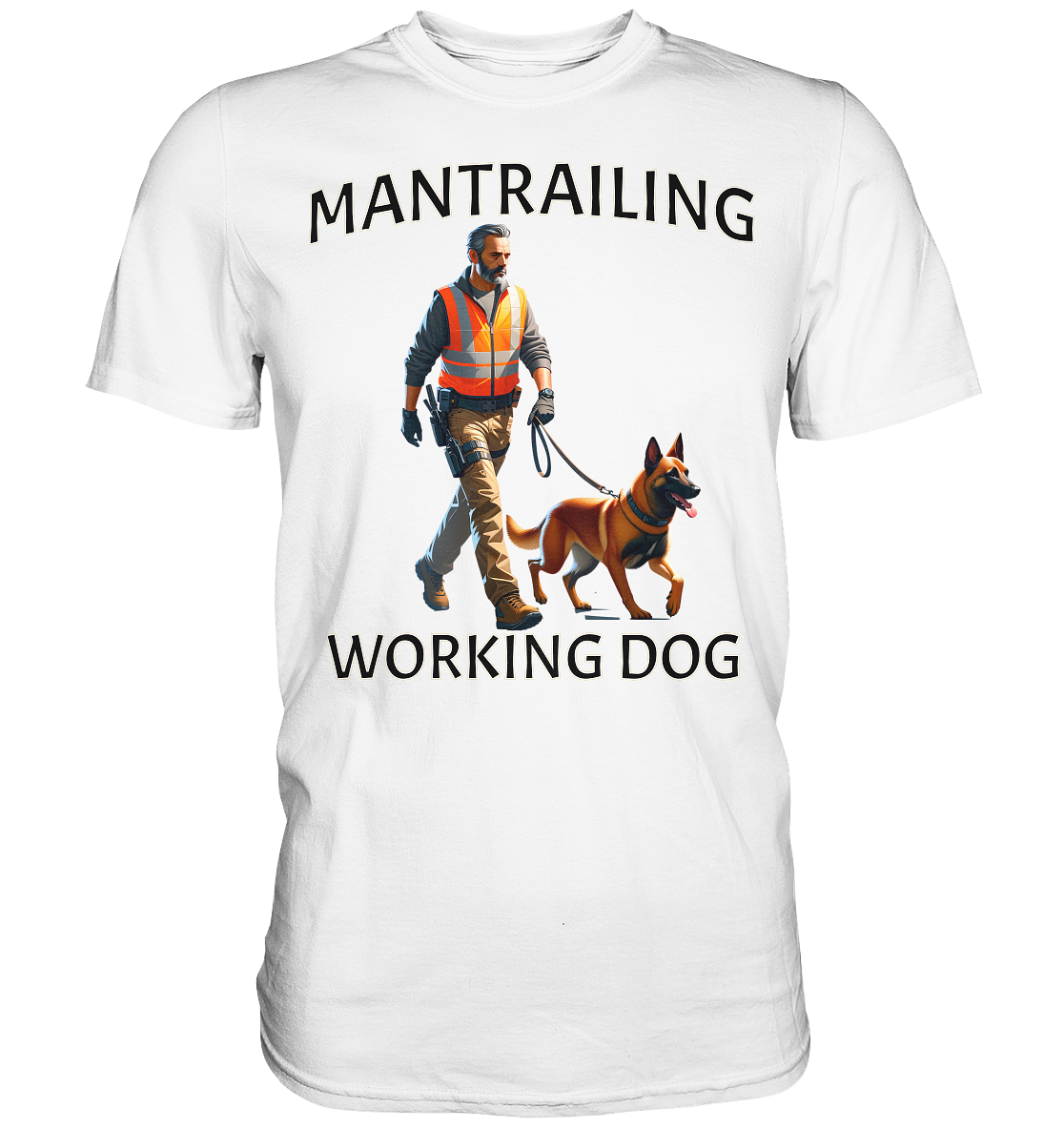 Mantrailing, Mann mit Malinois - Premium Shirt