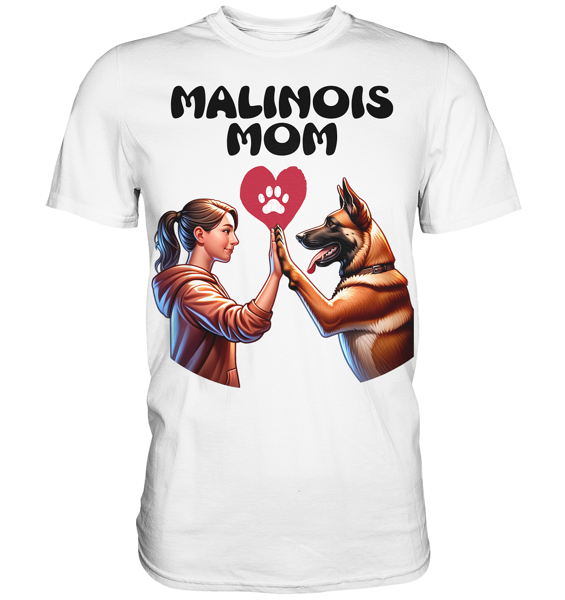 Malinois Mom mit Herz - Premium Shirt