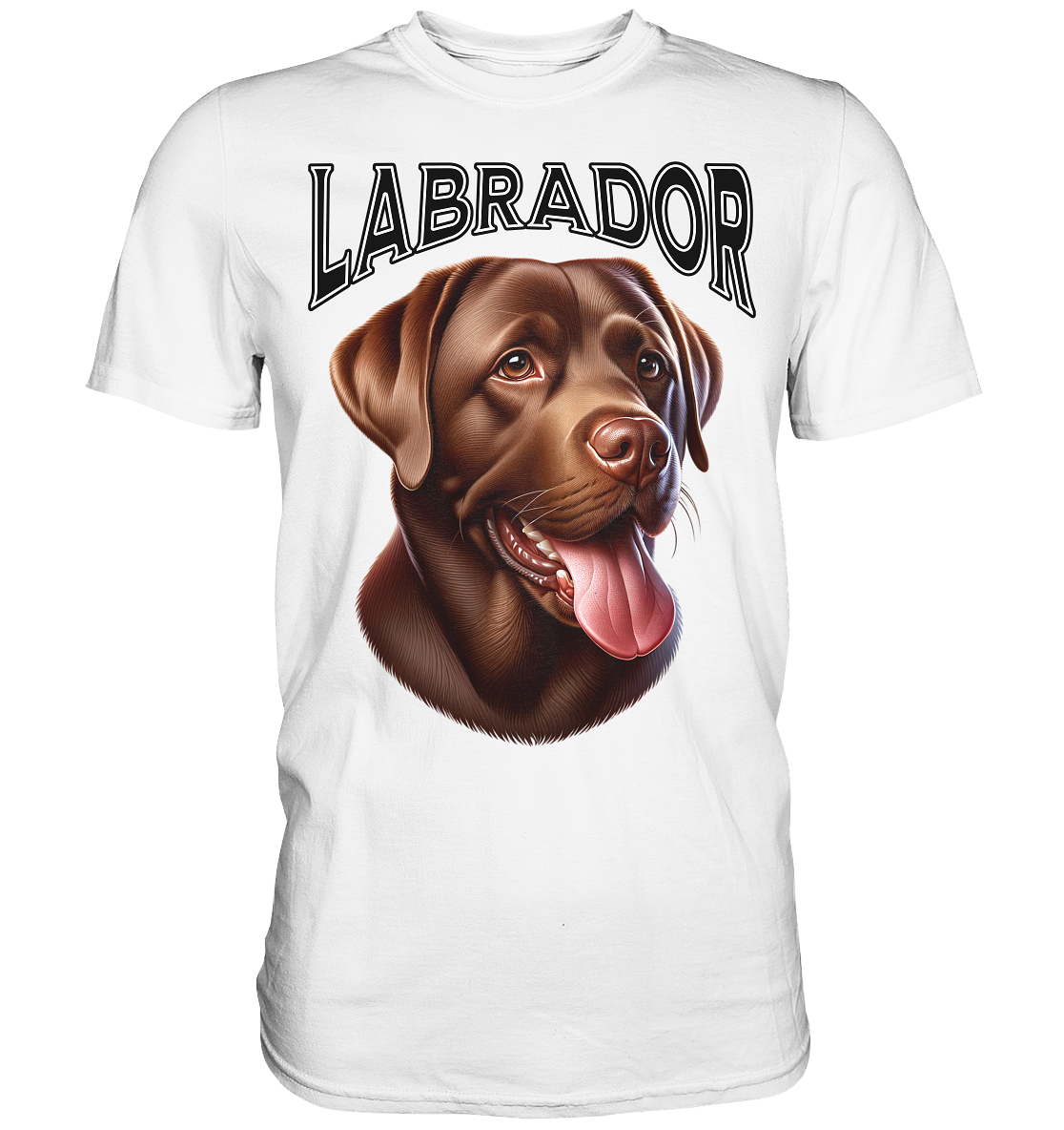 Labrador, braun, Kopf und Schriftzug - Premium Shirt