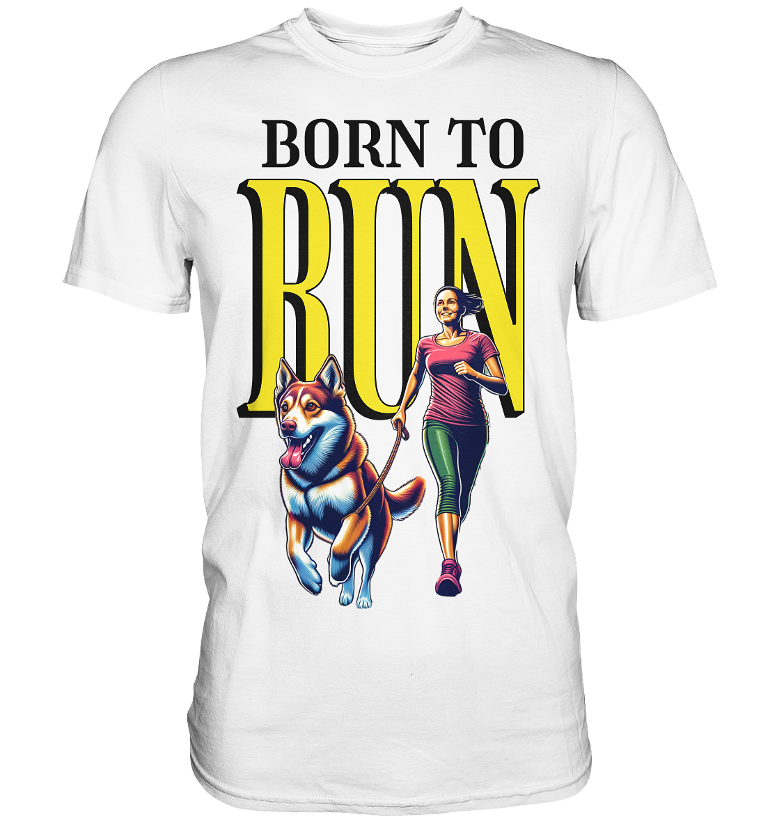 BORN TO RUN Laufen mit Hund - Premium Shirt