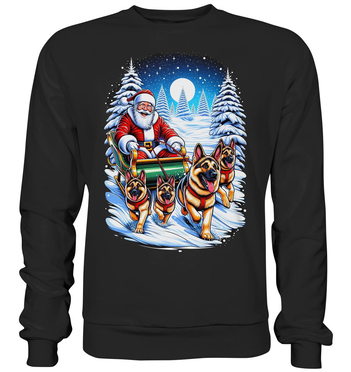 Santa mit Schäferhunden - Premium Sweatshirt