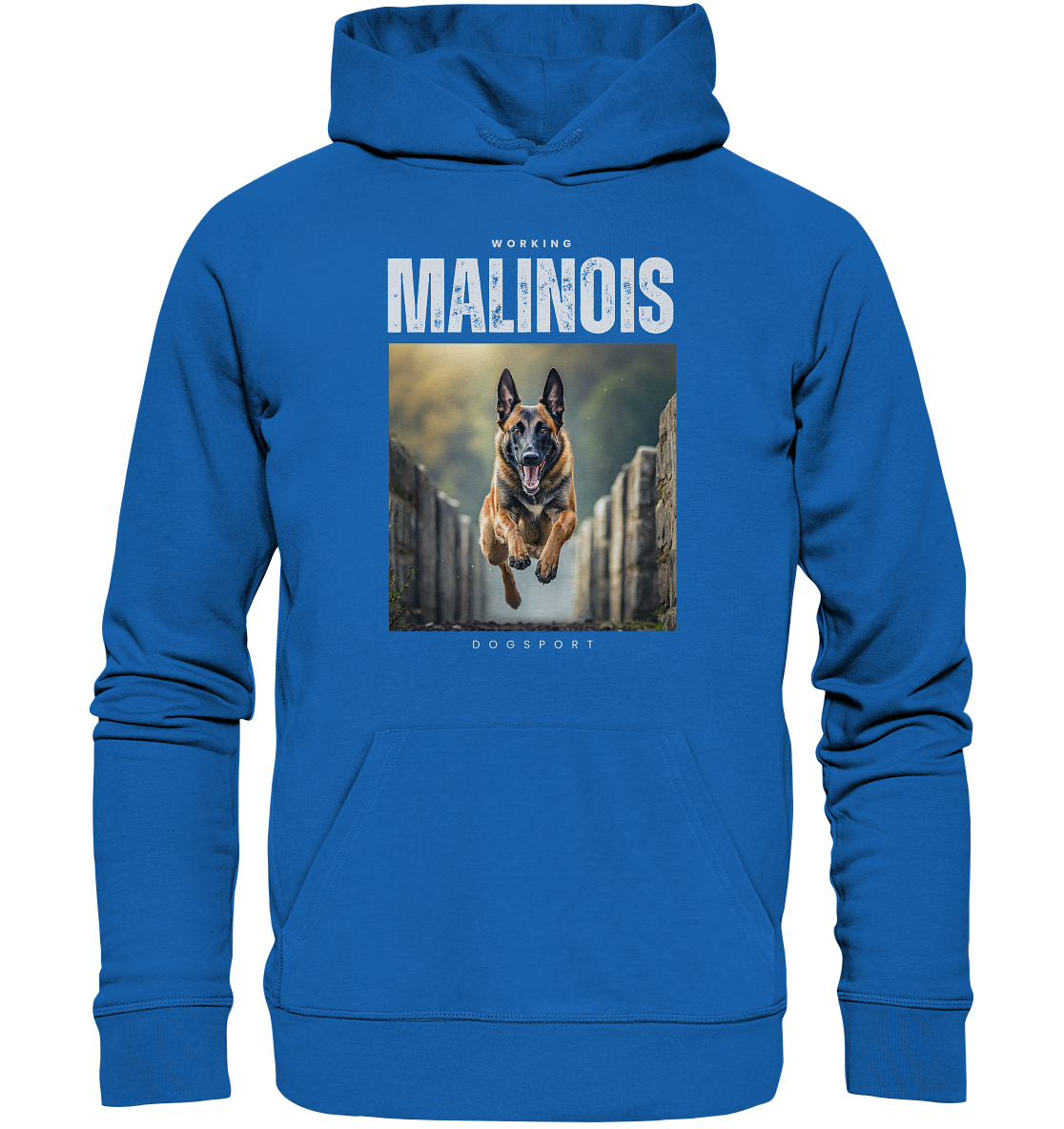 "Working Malinois Dogsport" mit springendem Malinois - Premium Unisex Hoodie