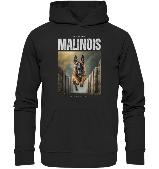 "Working Malinois Dogsport" mit springendem Malinois - Premium Unisex Hoodie