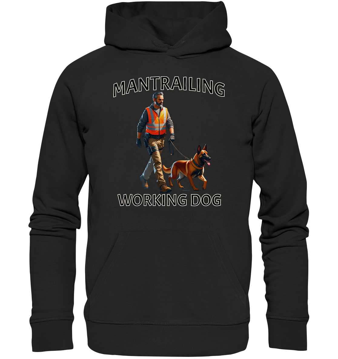 Mantrailing, Mann mit Malinois - Premium Unisex Hoodie