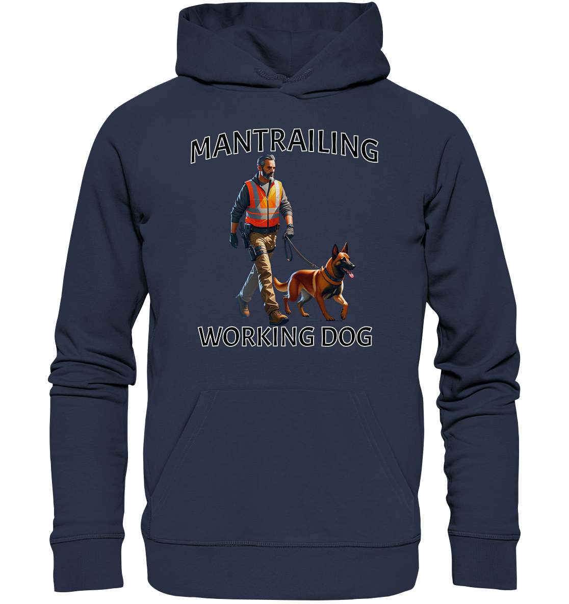 Mantrailing, Mann mit Malinois - Premium Unisex Hoodie