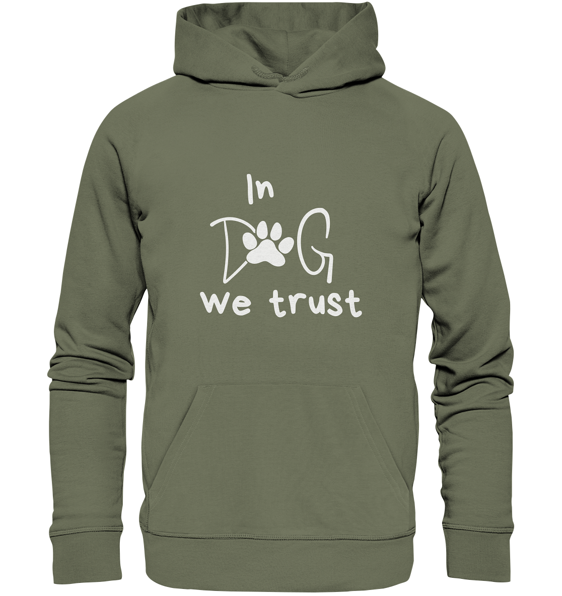 "In Dog We Trust" mit Pfotenabdruck - Premium Unisex Hoodie