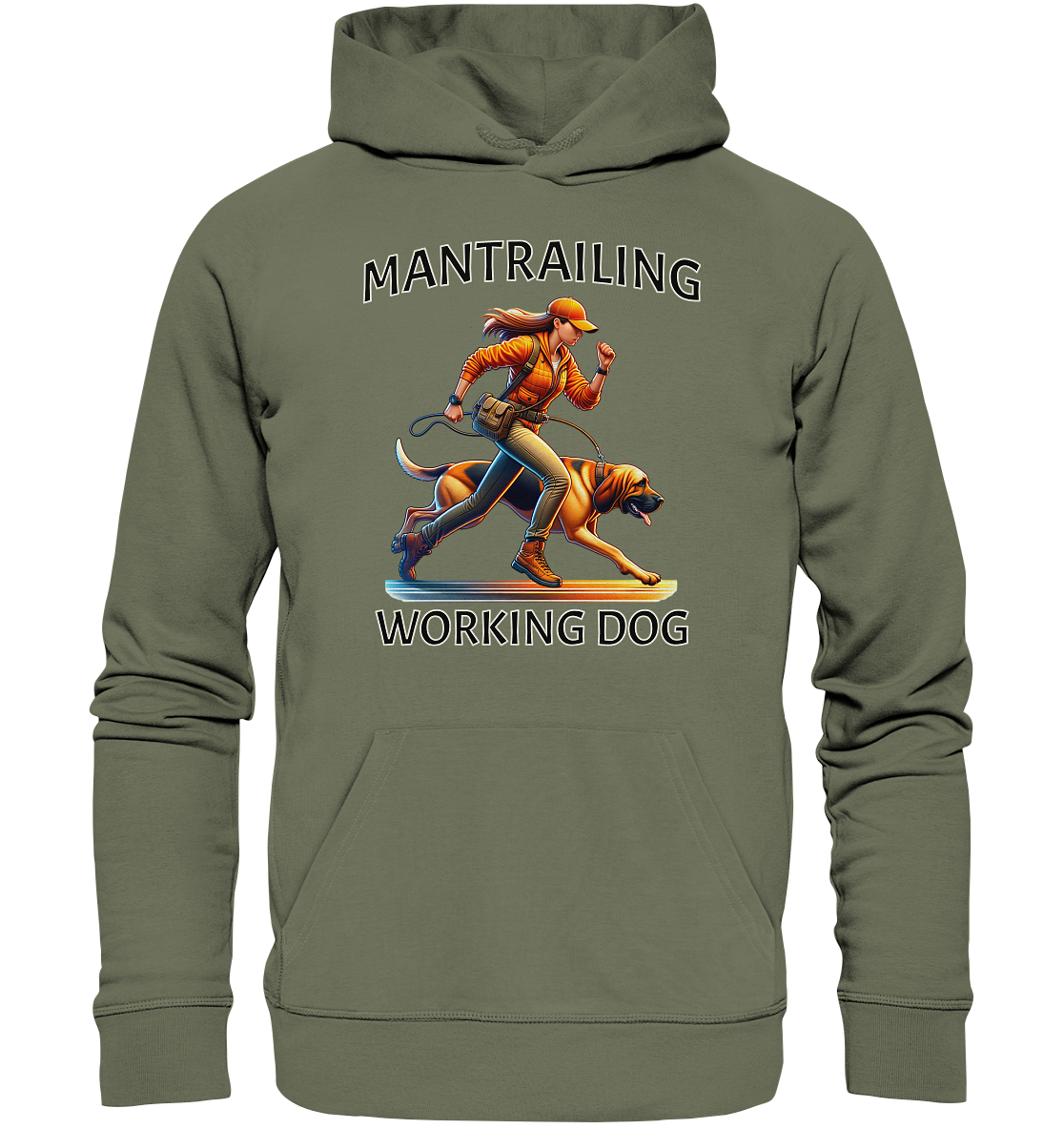 Mantrailing, Frau mit Bloodhound - Premium Unisex Hoodie