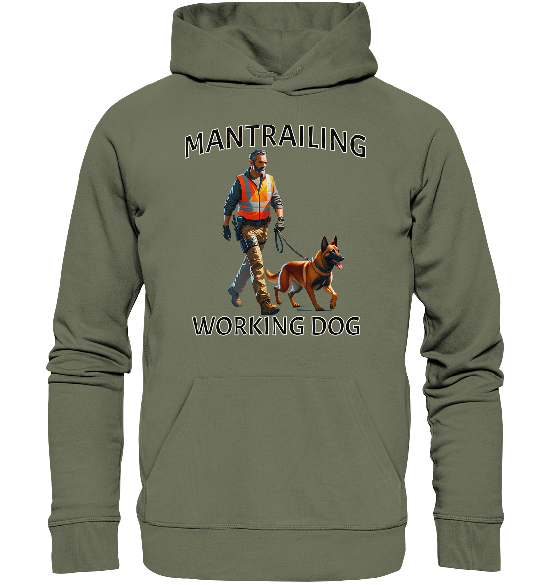 Mantrailing, Mann mit Malinois - Premium Unisex Hoodie