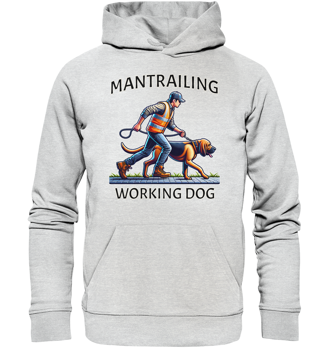 Mantrailing, Mann mit Bloodhound - Premium Unisex Hoodie