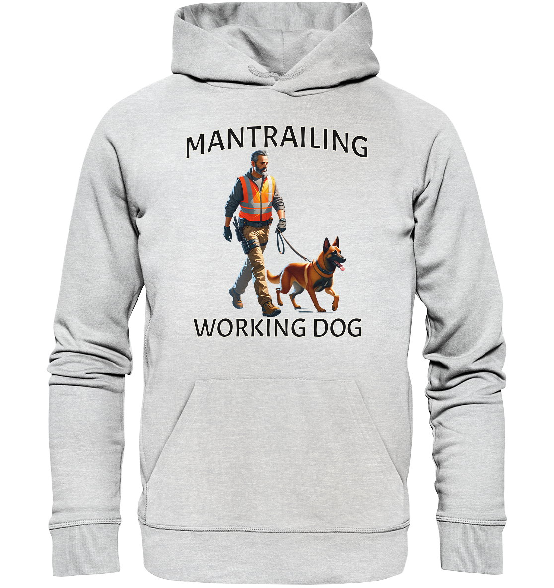 Mantrailing, Mann mit Malinois - Premium Unisex Hoodie