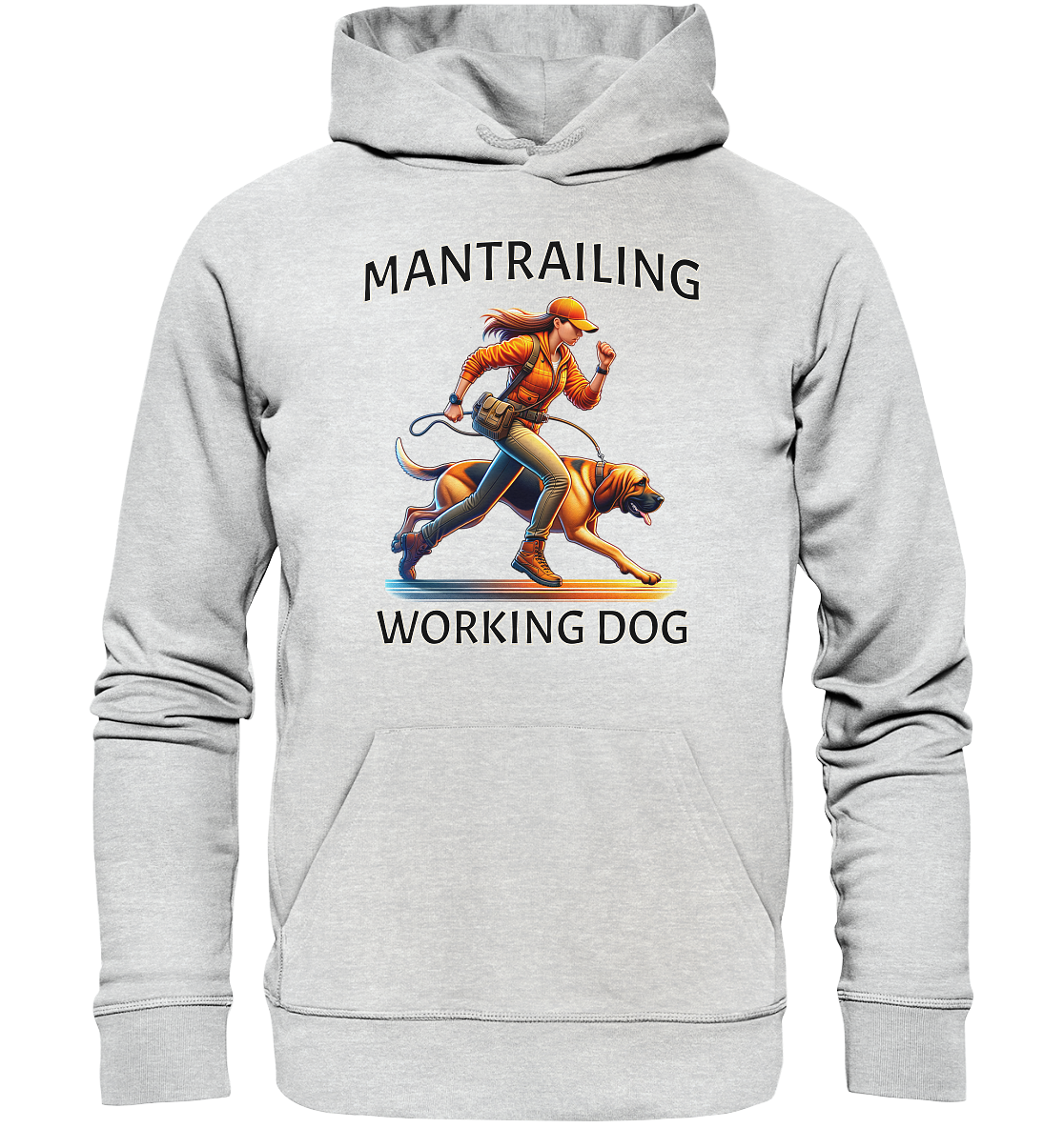 Mantrailing, Frau mit Bloodhound - Premium Unisex Hoodie