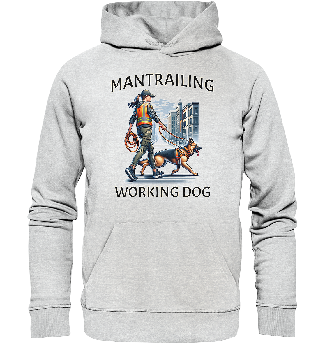 Mantrailing, Frau mit Schäferhund - Premium Unisex Hoodie