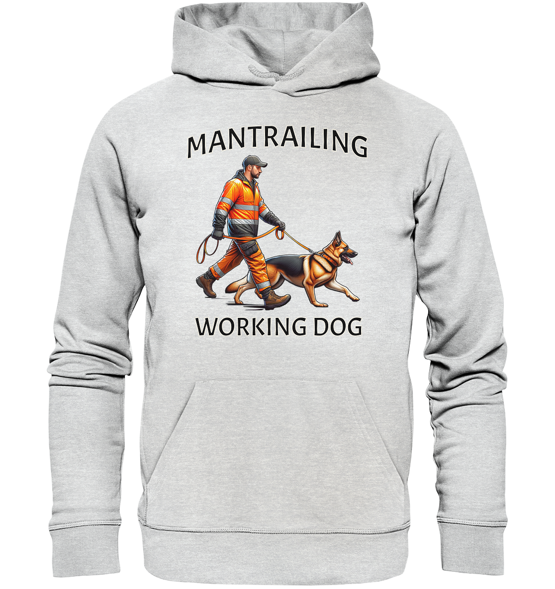 Mantrailing, Mann mit Deutschem Schäferhund - Premium Unisex Hoodie