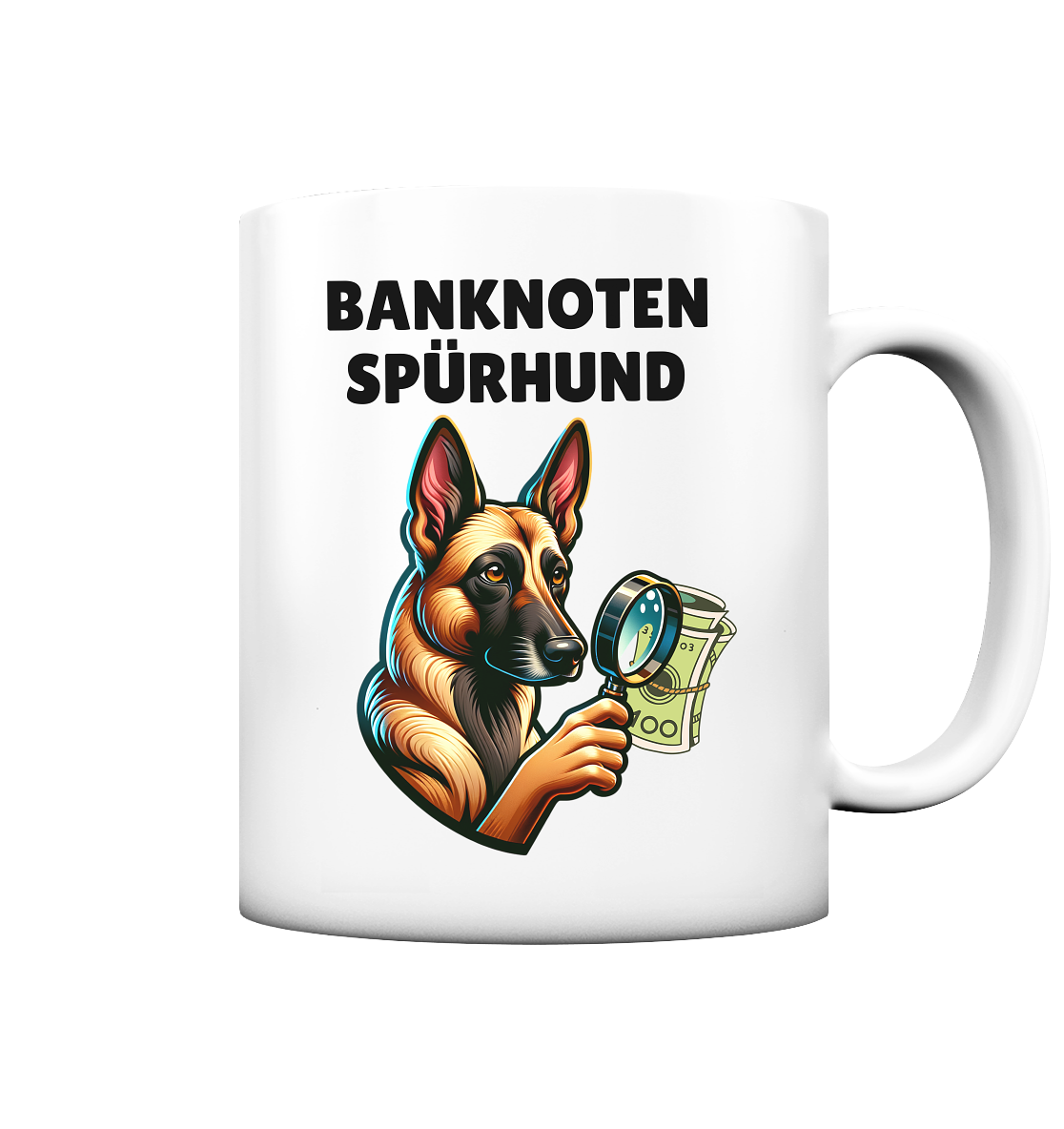 Banknoten Spürhund Malinois - Tasse matt