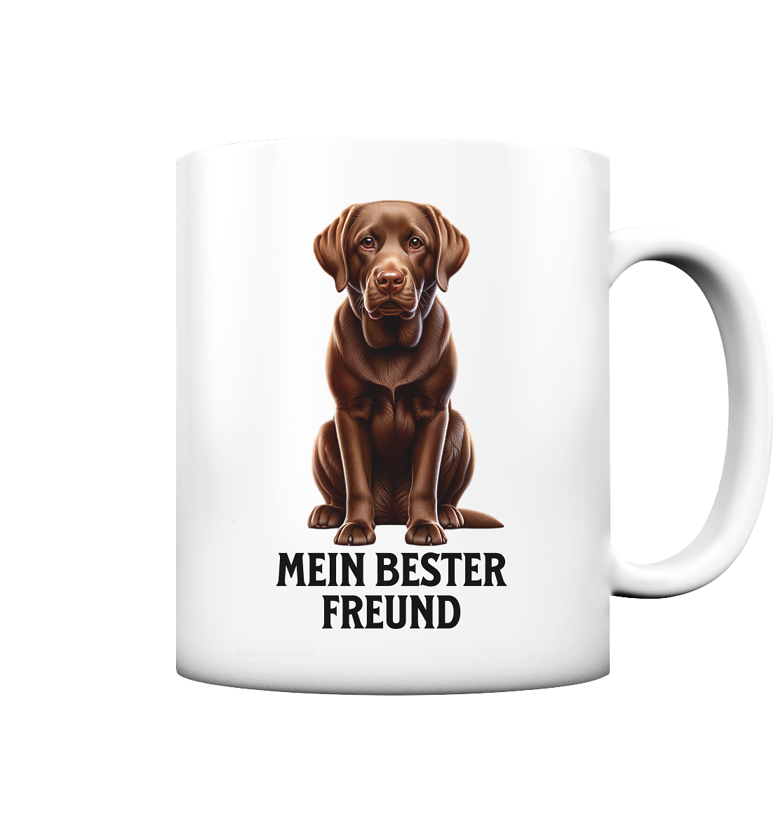 Sitzender Labrador, braun, Mein bester Freund - Tasse matt