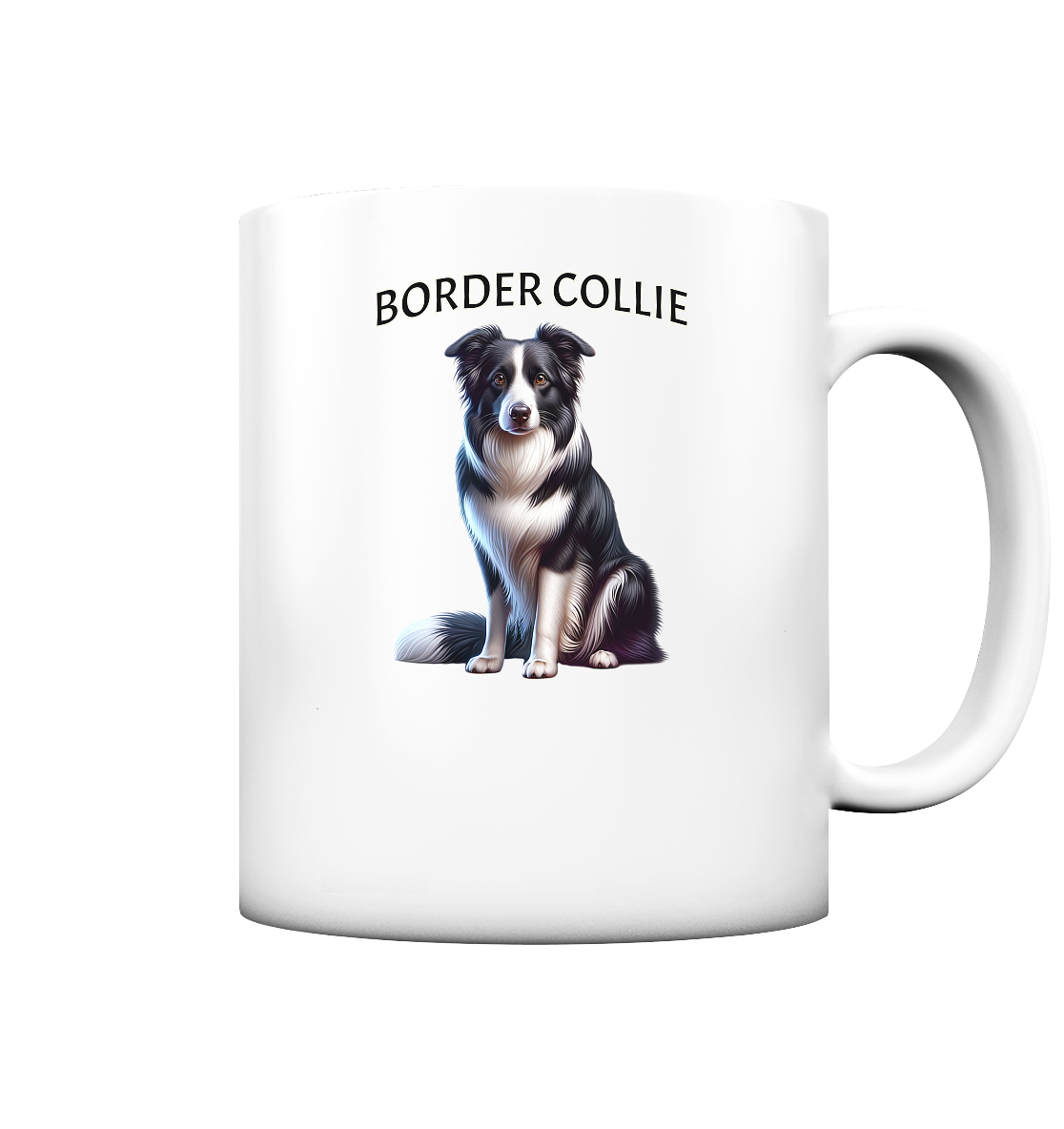 Border Collie, sitzend - Tasse matt