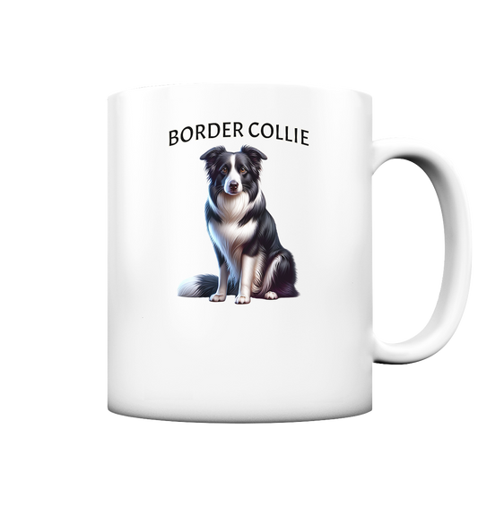 Border Collie, sitzend - Tasse matt