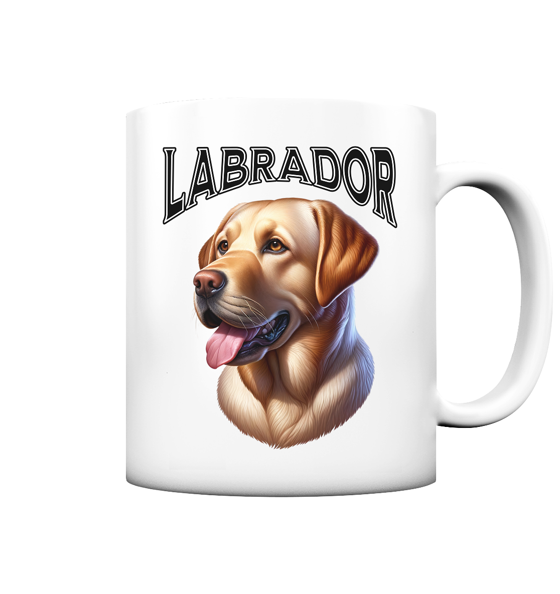 Labrador, Kopf und Schriftzug - Tasse matt