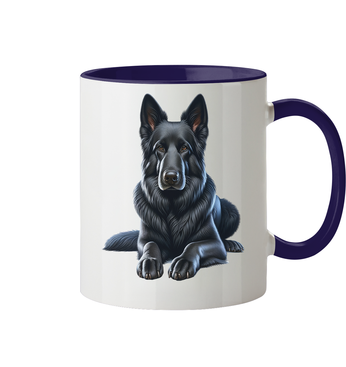 Schwarzer Schäferhund - Tasse zweifarbig