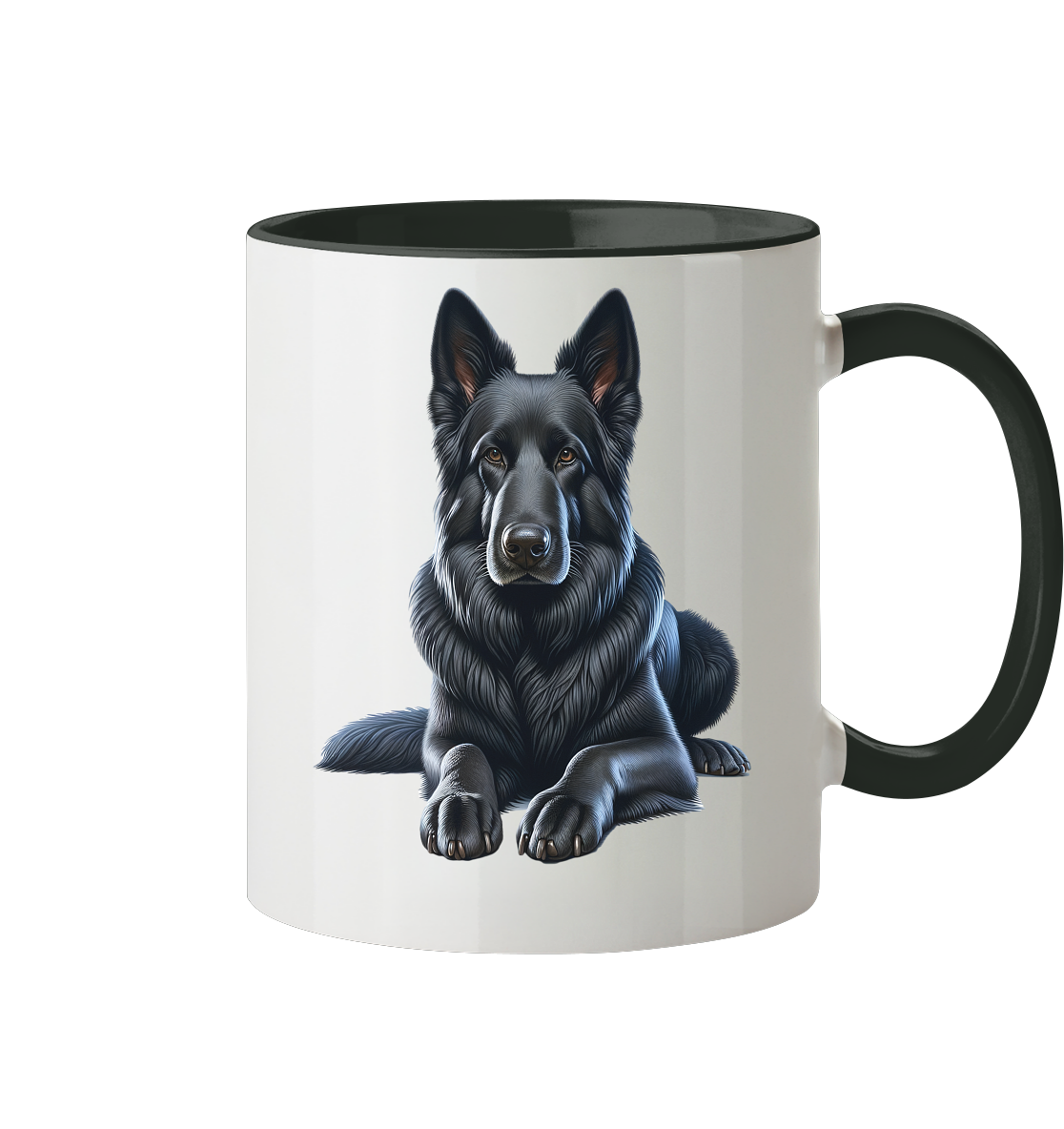 Schwarzer Schäferhund - Tasse zweifarbig