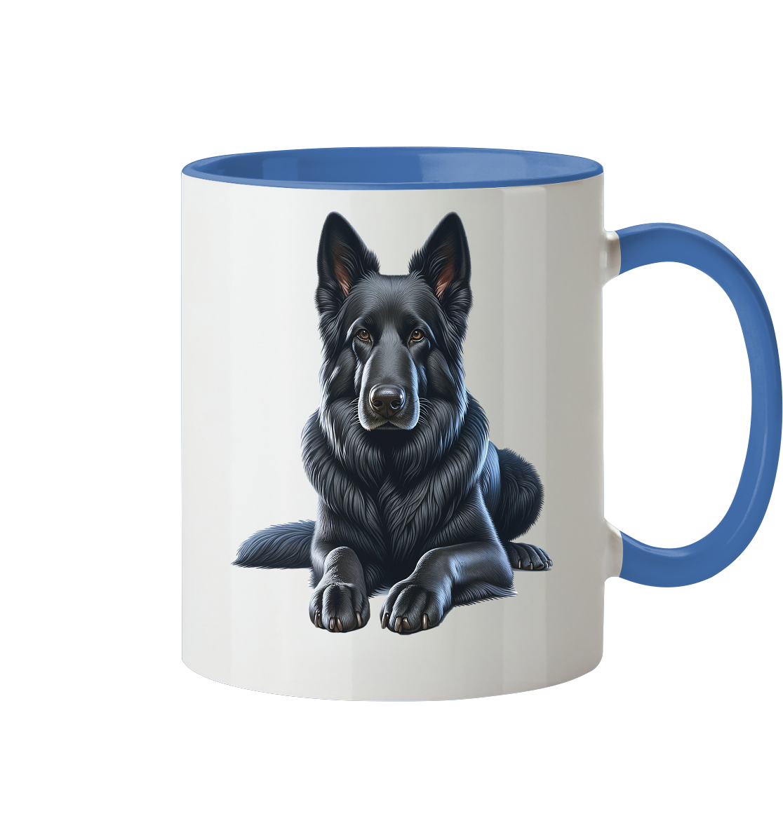 Schwarzer Schäferhund - Tasse zweifarbig