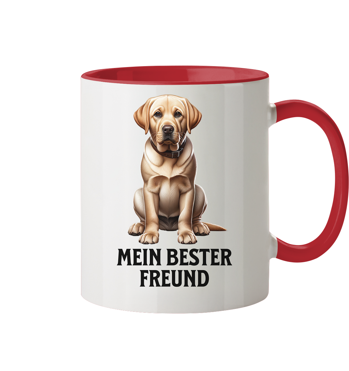 Sitzender Labrador, Mein bester Freund - Tasse zweifarbig