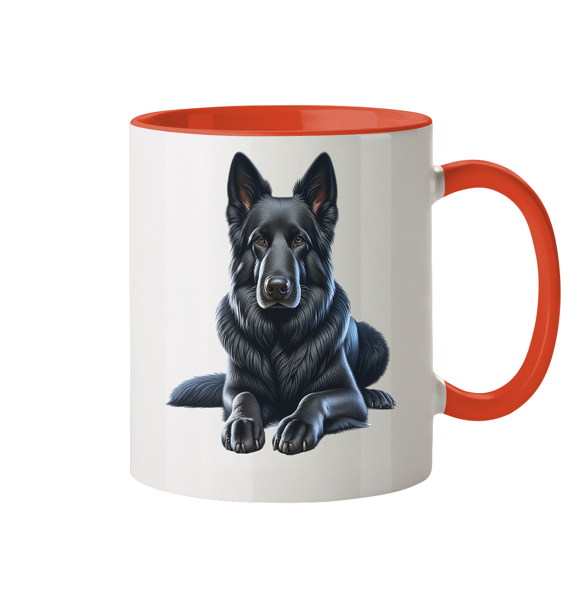 Schwarzer Schäferhund - Tasse zweifarbig