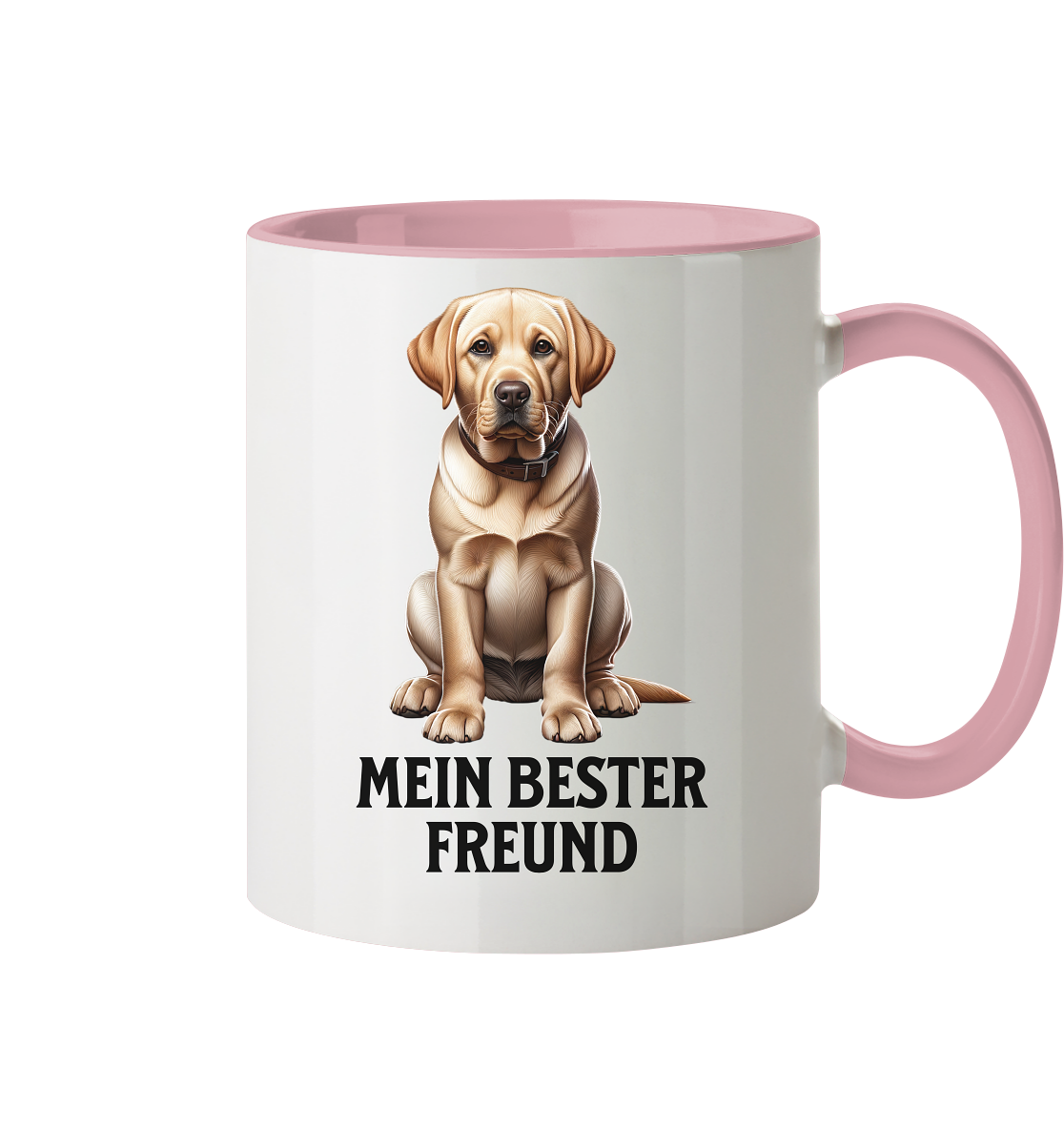 Sitzender Labrador, Mein bester Freund - Tasse zweifarbig