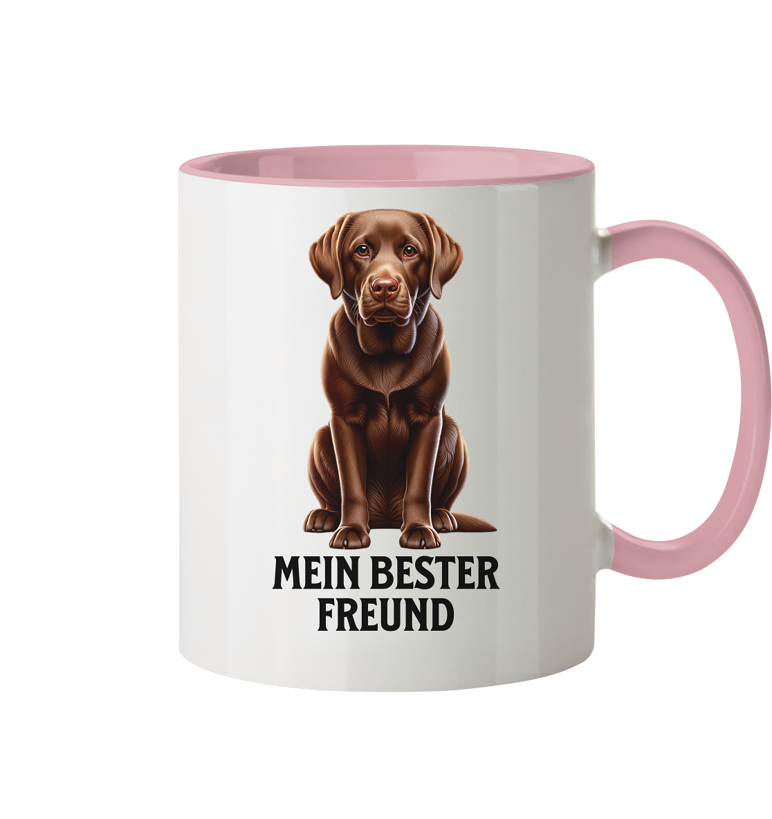 Sitzender Labrador, braun, Mein bester Freund - Tasse zweifarbig