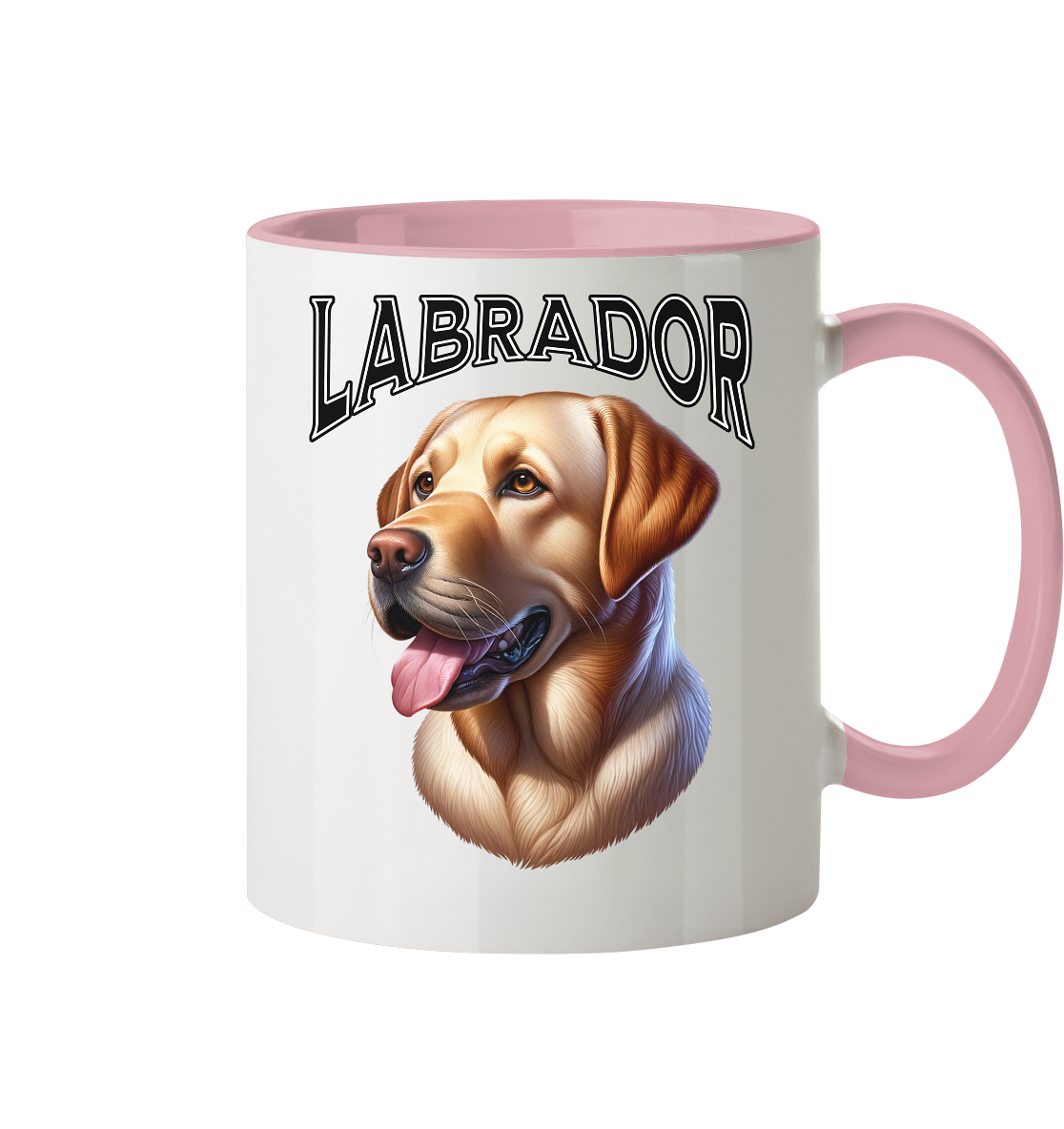 Labrador, Kopf und Schriftzug - Tasse zweifarbig