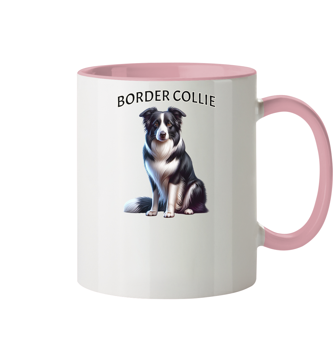 Border Collie, sitzend - Tasse zweifarbig