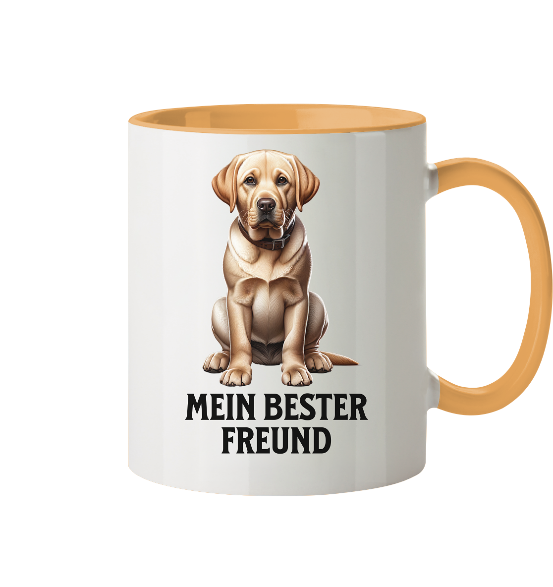 Sitzender Labrador, Mein bester Freund - Tasse zweifarbig