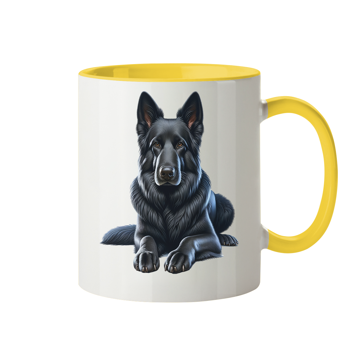 Schwarzer Schäferhund - Tasse zweifarbig